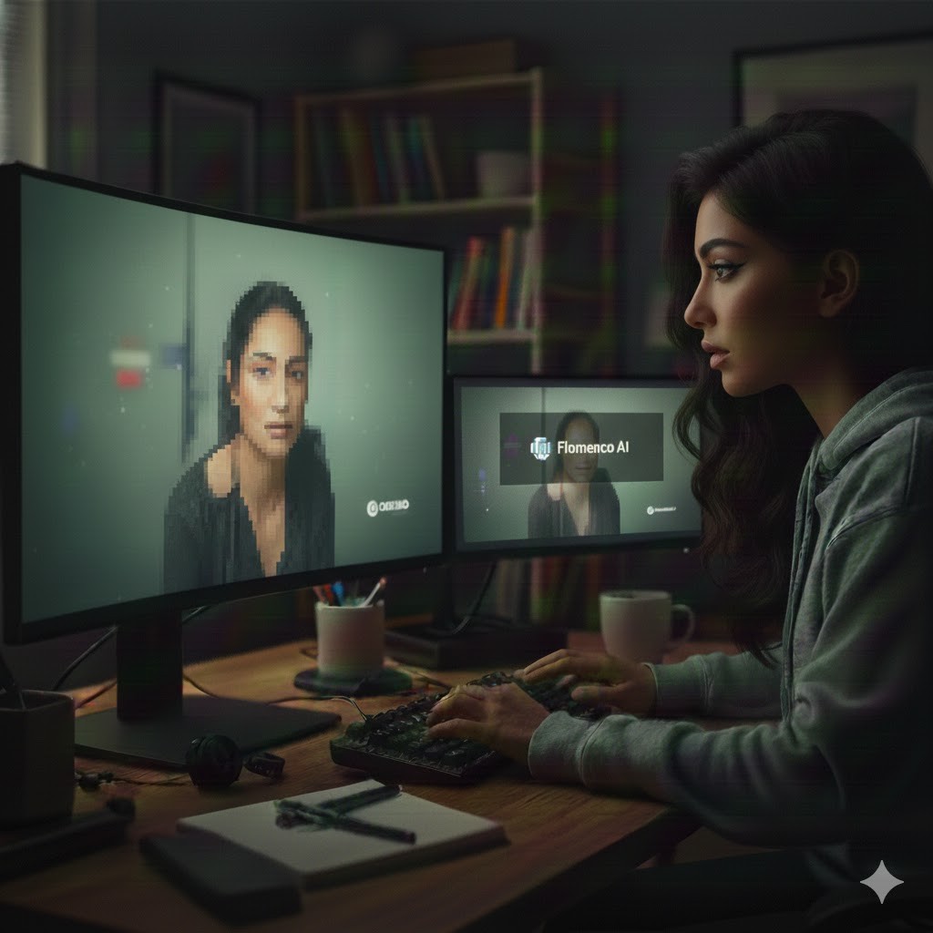AI quality control interface detecting video issues like audio sync and color grading errors