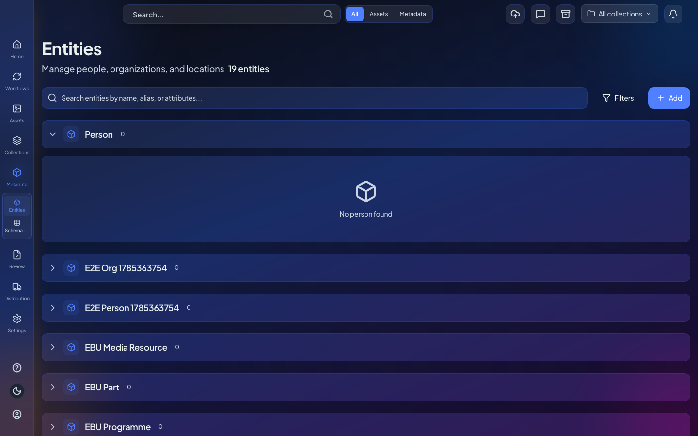 Entity search and views