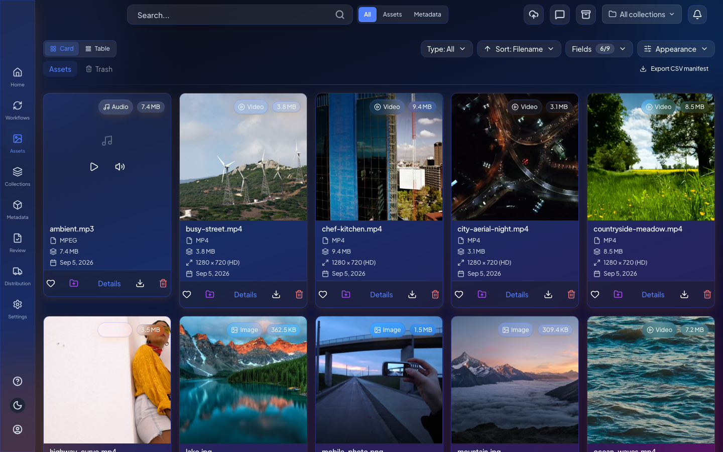 Asset library where chat save-as-edit is used